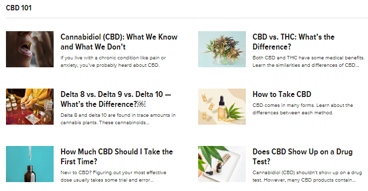 Healthline CBD 101 category 