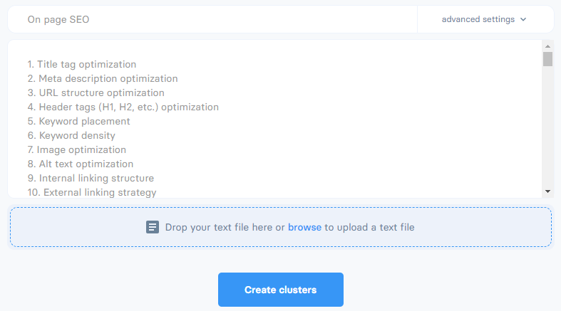 Keyword clustering tool 