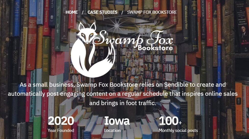 Swamp Fox Bookstore / Sendible case study