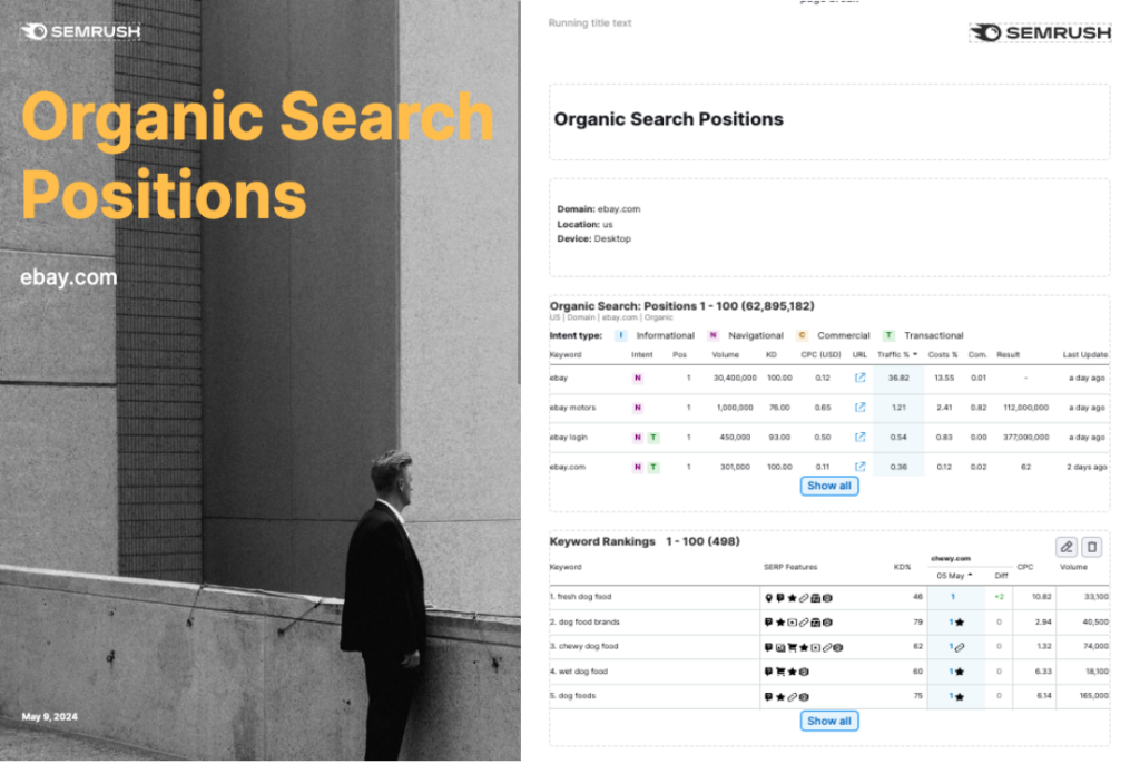 Organic Search positions