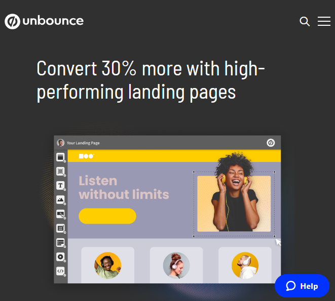 Unbounce landing page builder