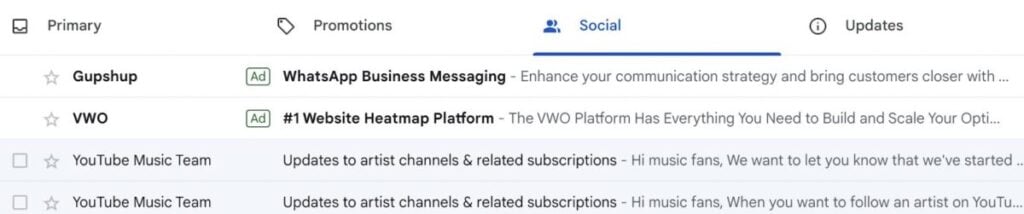 VWO ad heatmap platform Gmail