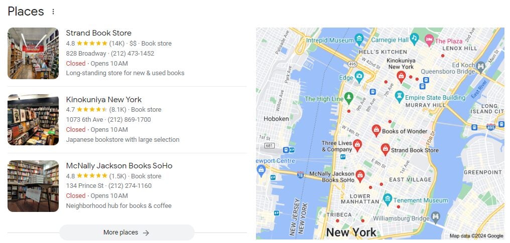 Results for ‘’bookstores in NYC’’