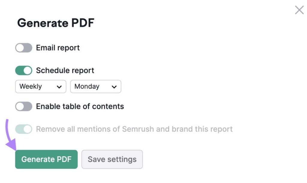 Generate PDF Report