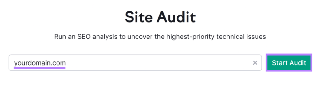 Semrush Site Audit tool