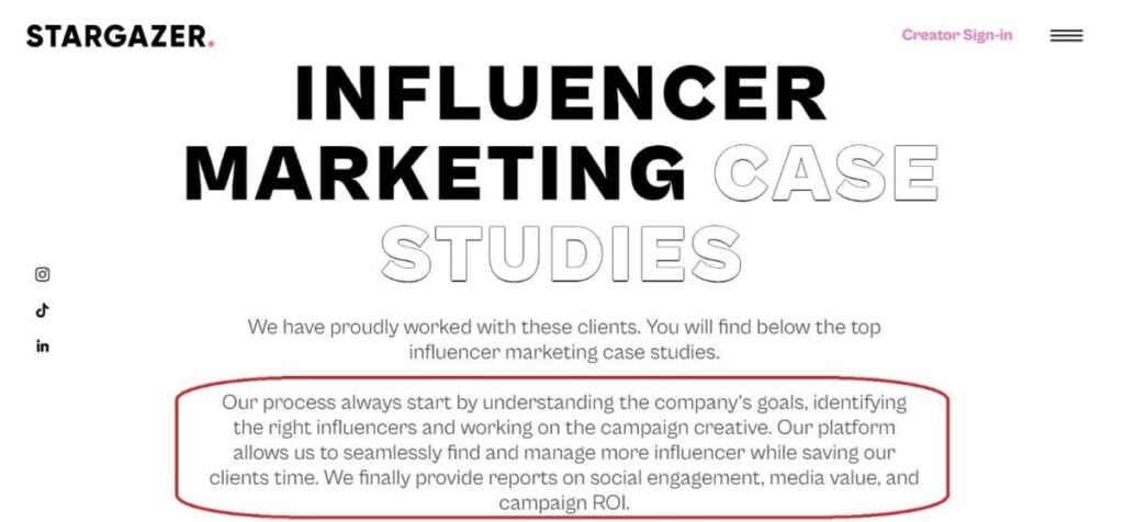 Stargazer influencer marketing case study