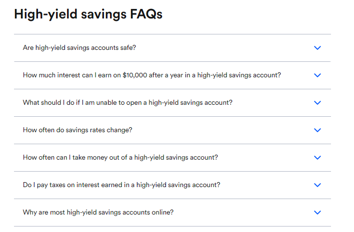 Bankrate FAQ section