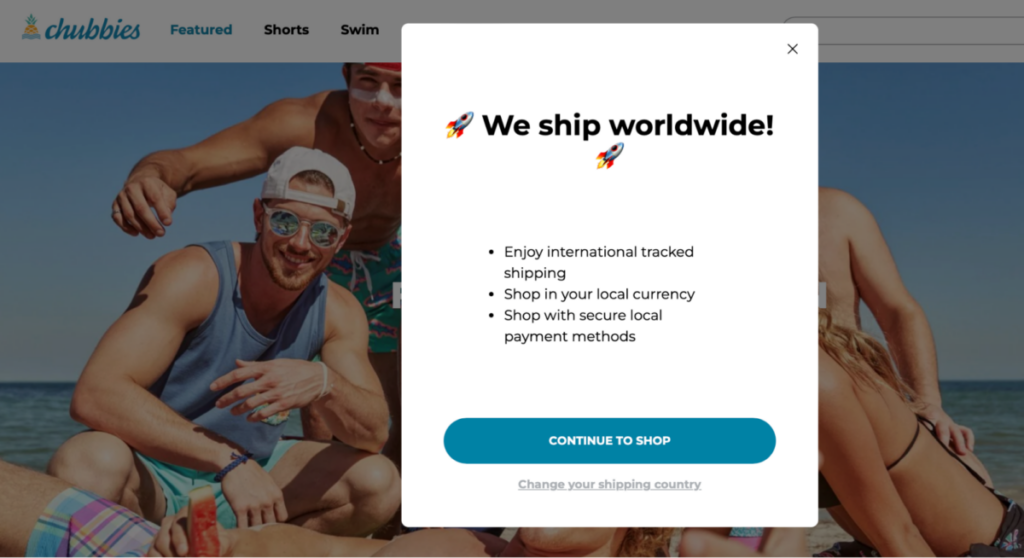 Chubbies eCommerce website design