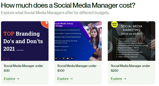 Social media managers Upwork