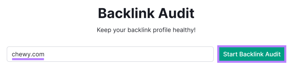 Semrush Backlink Audit tool