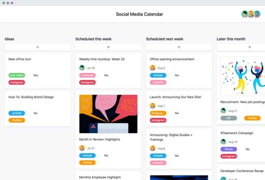 Asana project management tool