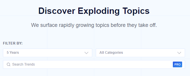 Exploding Topics trends tool 