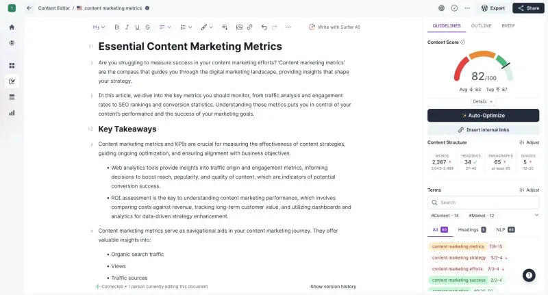 SurferSEO content optimization