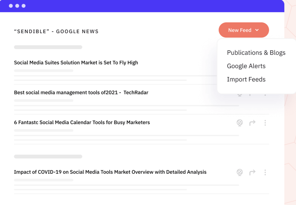 social media management tool RSS feeds sendible