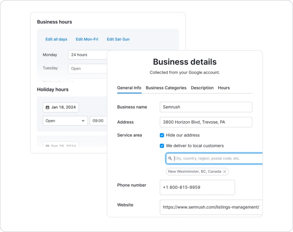 Semrush listing management 