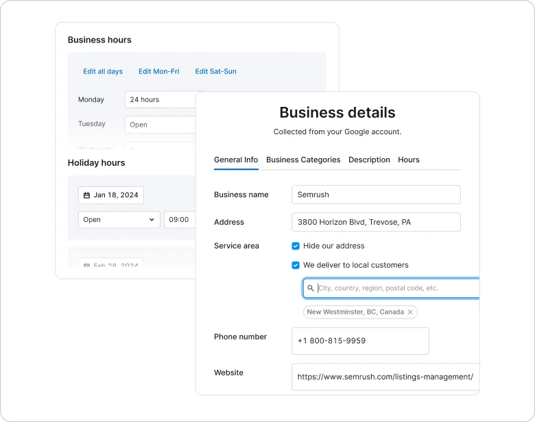 Semrush listing management