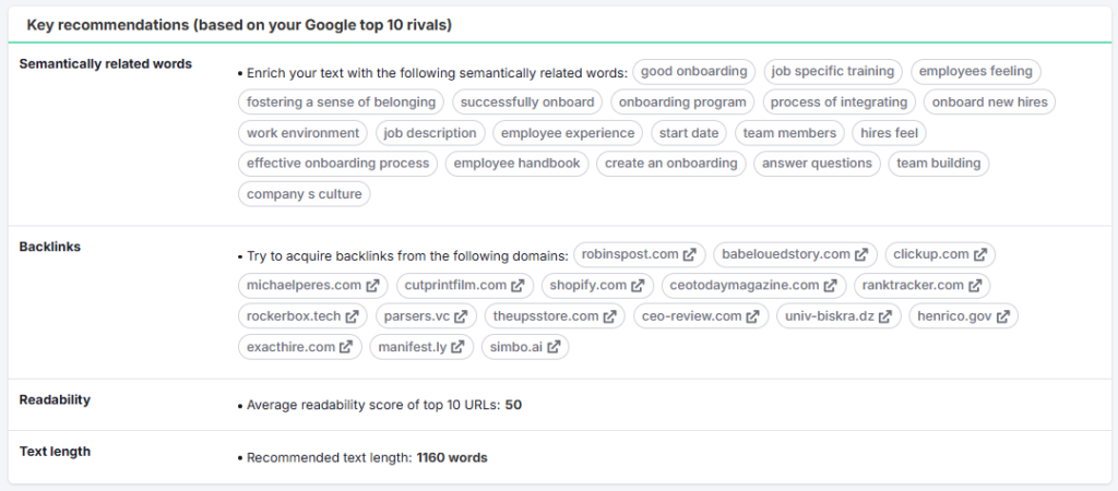 Semrush Content Template 