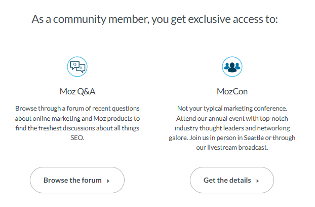 Moz Community perks