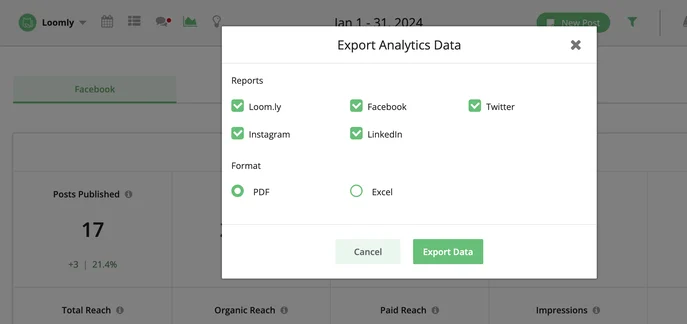 Loomly export data