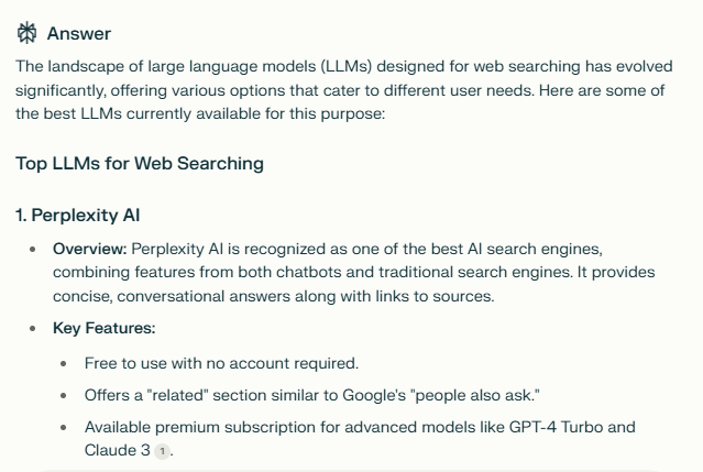 Perplexity.ai result
