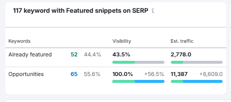 Features snippets Position Tracking