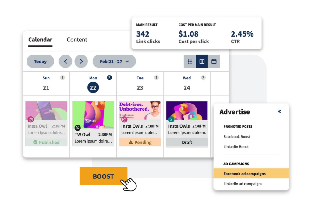 Hootsuite content calendar