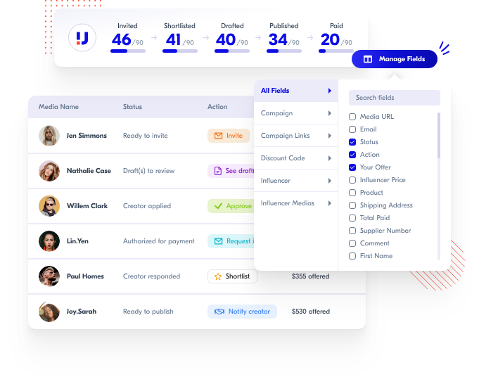 Upfluence product seeding