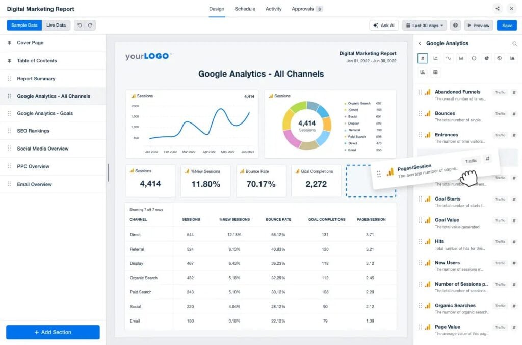 AgencyAnalytics reporting 