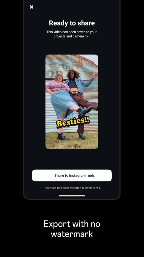 Edits Instagram app Export Integration