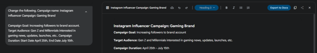 Gemini Canvas Influencer Campaign 5