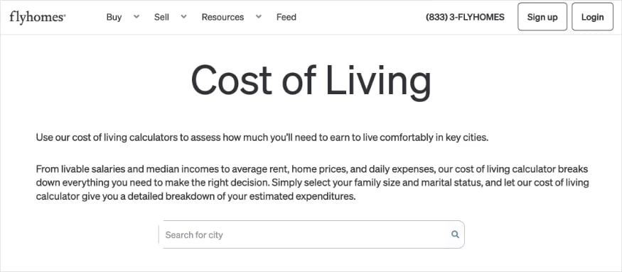 Flyhomes Cost of Living