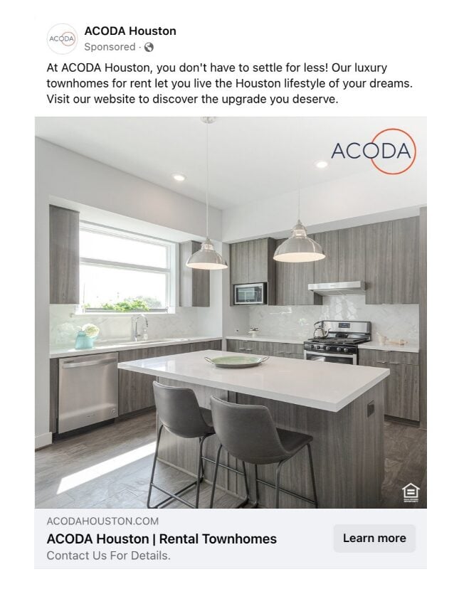 ACODA Houston Social Facebook Ads