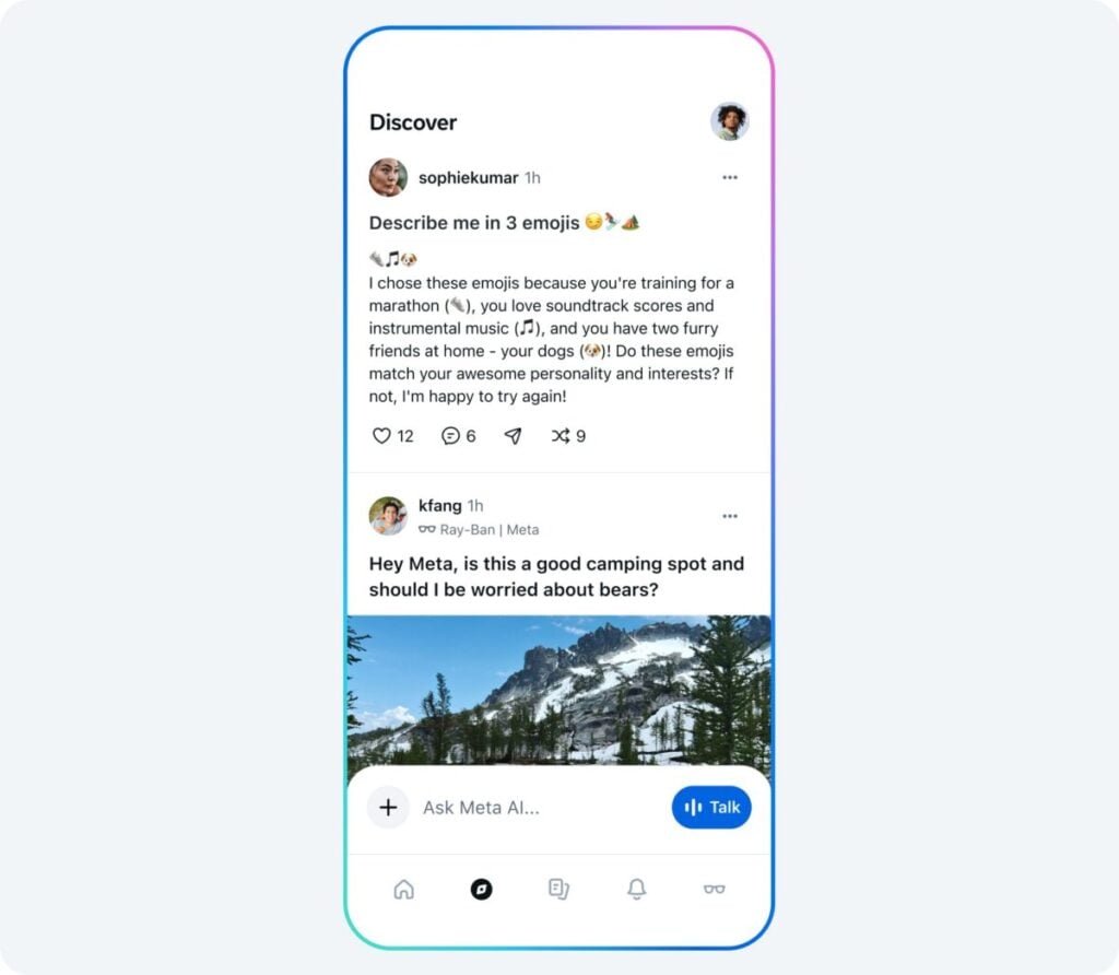 Meta AI Discover Tab