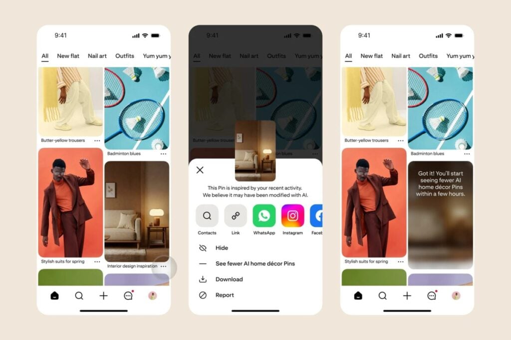 Pinterest Option to See Fewer AI Content