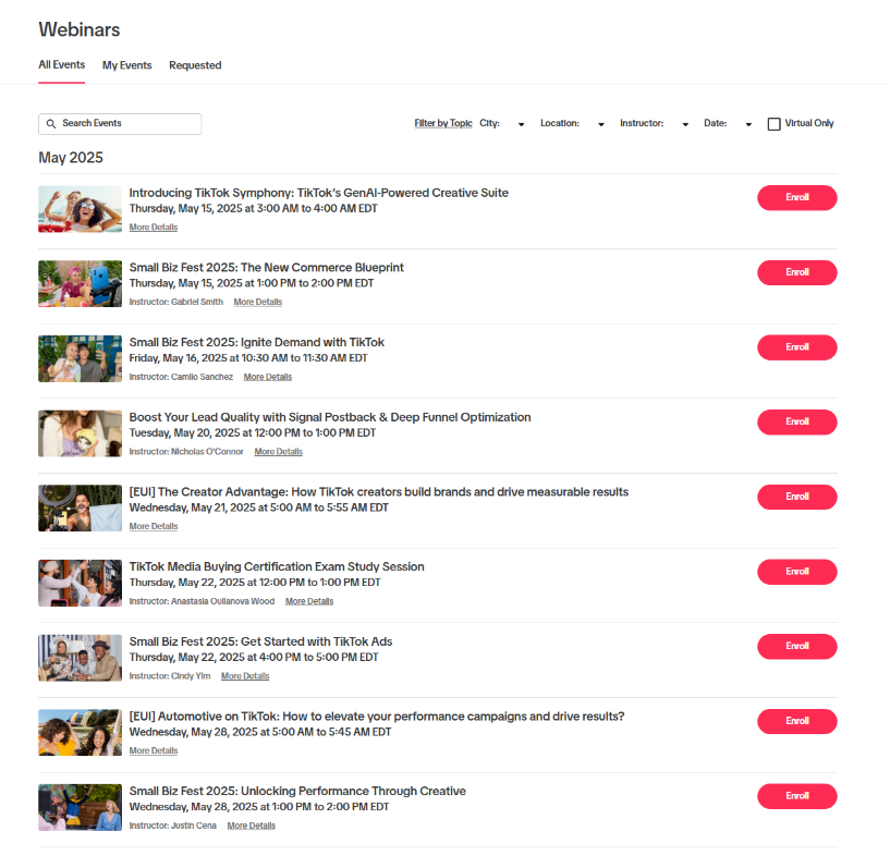TikTok Webinars