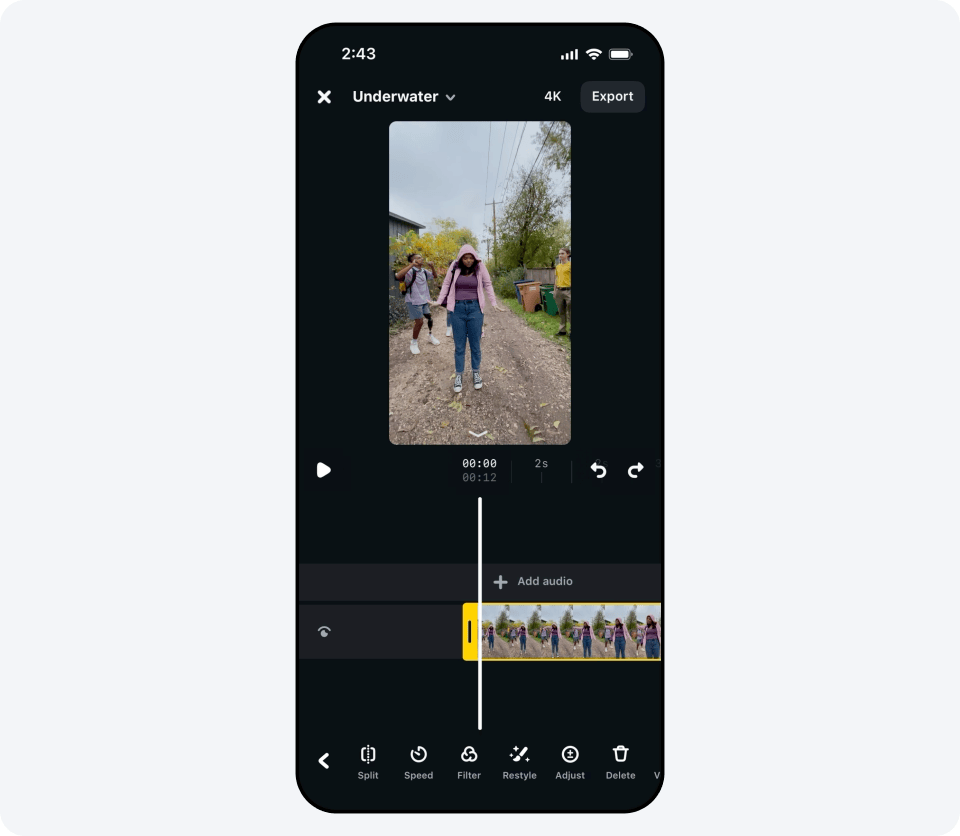 Meta AI Restyle Feature in action