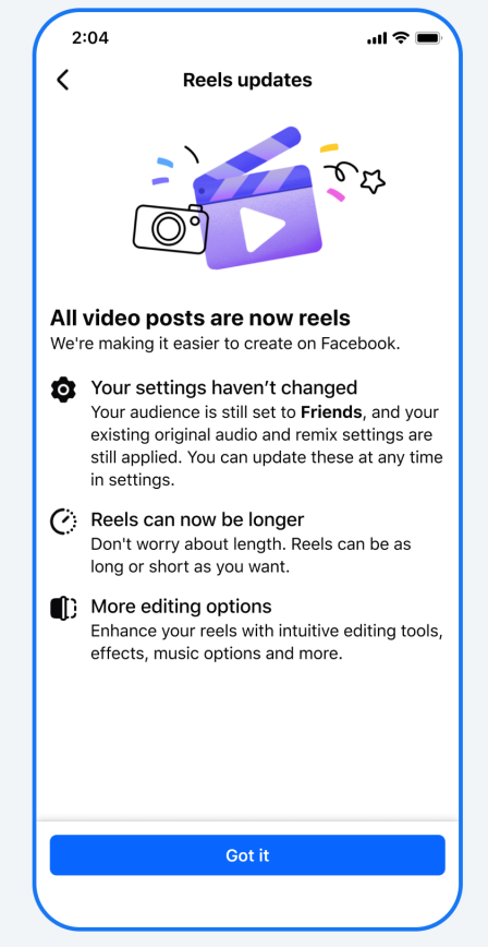 Meta Reels Update Audience Settings
