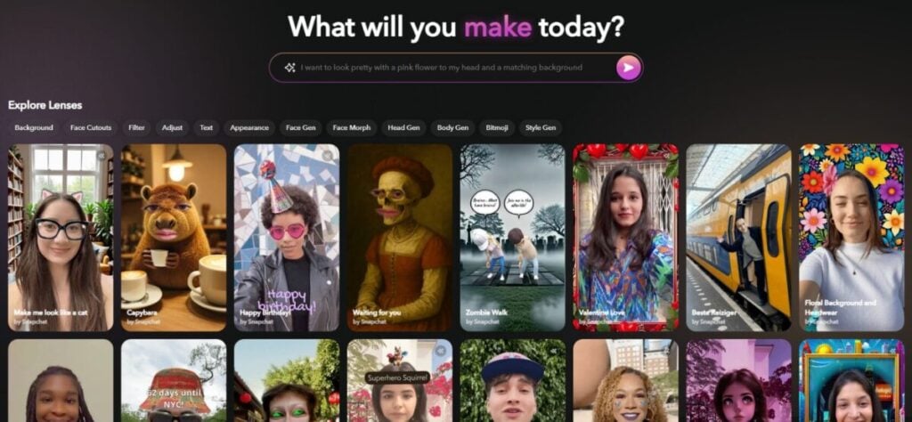 Snapchat Lens Studio Web Tool