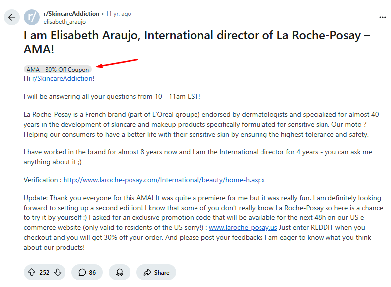 Reddit AMA Coupon