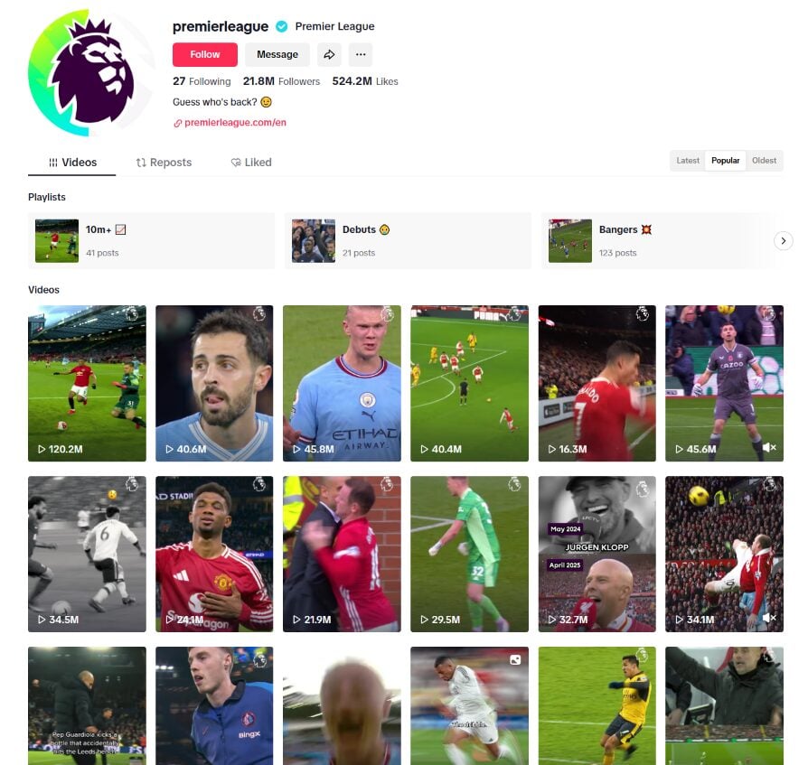 Premier League TikTok Strategy