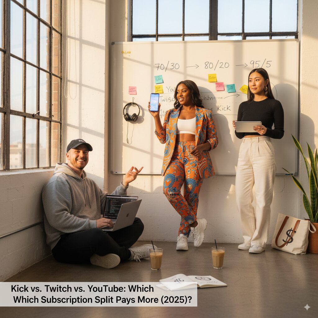 Kick vs. Twitch vs. YouTube: Which Subscription Split Pays More