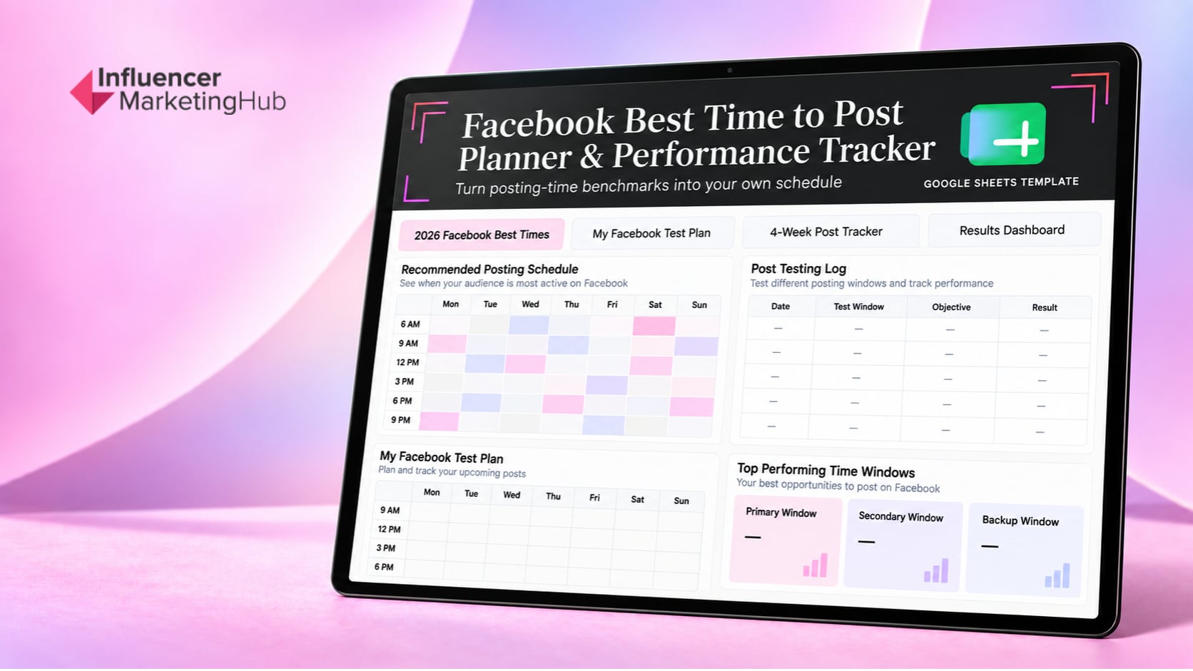 Facebook Best Time to Post Planner & Performance Tracker